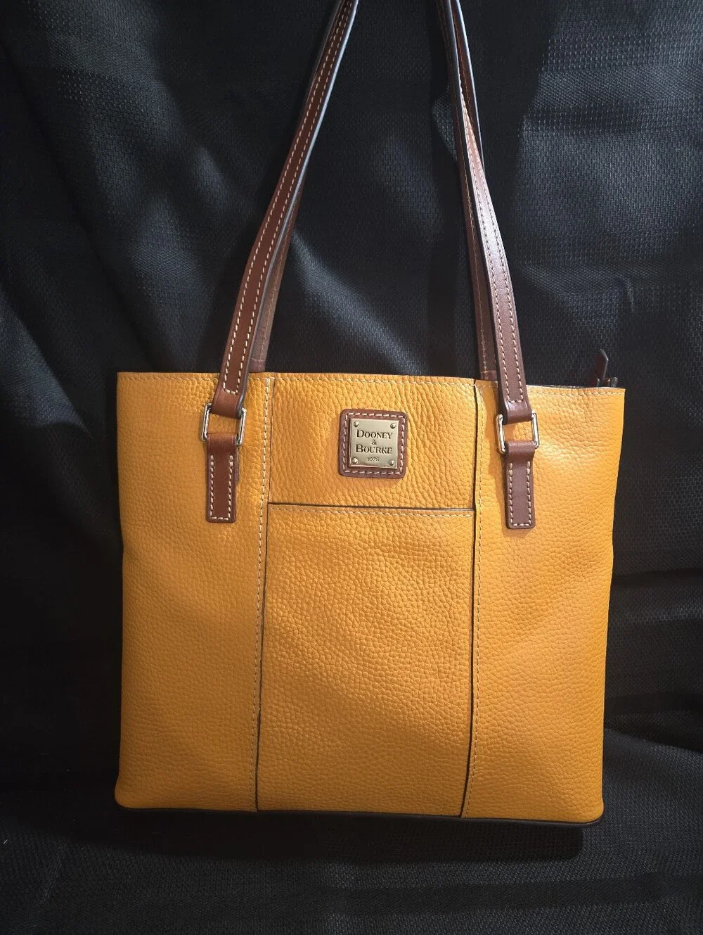 Dooney & Bourke Mustard Yellow Pebbled Leather Lexington Tote NWOT